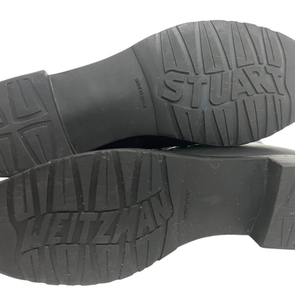 Stuart Weitzman Black Leather Quilted Biker Motorcycle Booties Women’s 8.5 - Picture 12 of 16